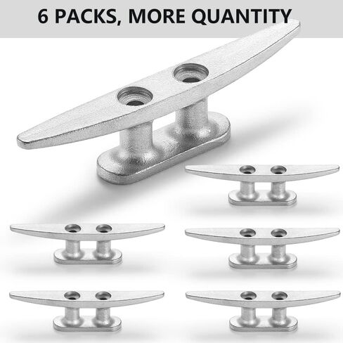 KAHACIYO 4 Inch Dock Cleat, 304 SS Boat Cleat, Rope Cleat 4/6 Pack, Nautical-Themed Wall Hooks - Ideal for Marine, Nautical Decor… in Saudi Arabia