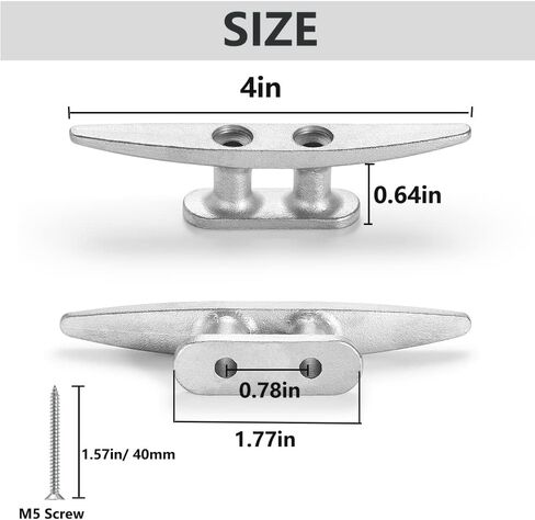 KAHACIYO 4 Inch Dock Cleat, 304 SS Boat Cleat, Rope Cleat 4/6 Pack, Nautical-Themed Wall Hooks - Ideal for Marine, Nautical Decor… in Saudi Arabia