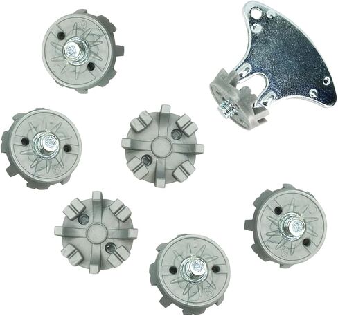 LONGKUN 28 قطعة برغي في مرابط الجولف البديلة لأحذية الجولف المسمار في مسامير الجولف لأحذية الجولف برغي معدني على مرابط الجولف مع قطعة واحدة من مفتاح مسامير الجولف (فضي) in Kuwait