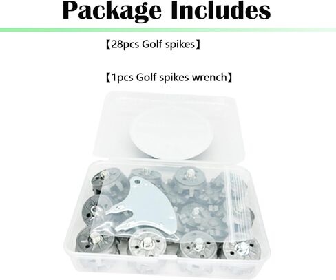 LONGKUN 28 قطعة برغي في مرابط الجولف البديلة لأحذية الجولف المسمار في مسامير الجولف لأحذية الجولف برغي معدني على مرابط الجولف مع قطعة واحدة من مفتاح مسامير الجولف (فضي) in Kuwait
