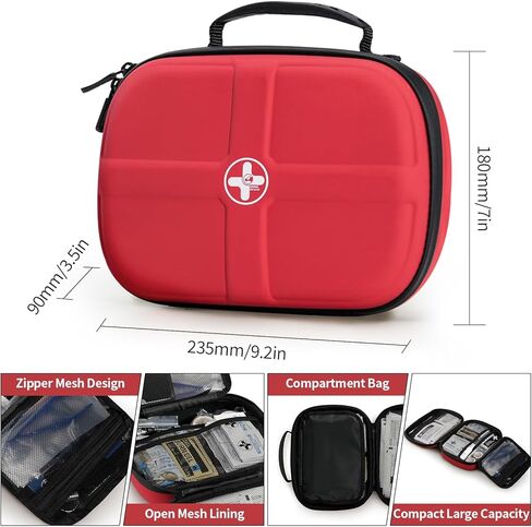 مجموعة إسعافات أولية متوسطة الحجم مكونة من 149 قطعة من RHINO RESCUE، حافظة صلبة مقاومة للماء، حقيبة مستلزمات طبية طارئة للتخييم والمشي لمسافات طويلة والسيارة والسفر والمنزل والمكتب in Kuwait