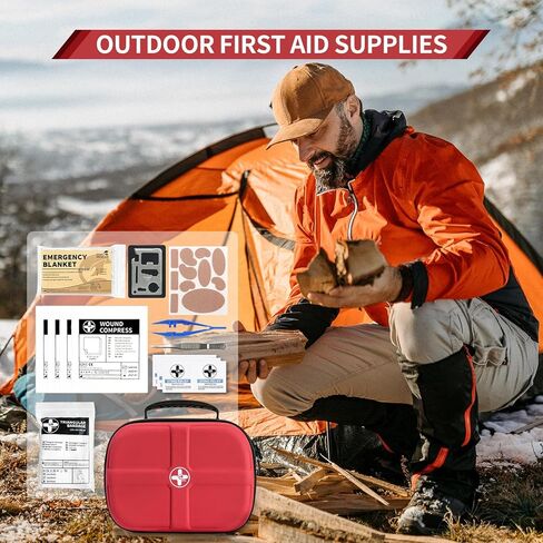 مجموعة إسعافات أولية متوسطة الحجم مكونة من 149 قطعة من RHINO RESCUE، حافظة صلبة مقاومة للماء، حقيبة مستلزمات طبية طارئة للتخييم والمشي لمسافات طويلة والسيارة والسفر والمنزل والمكتب in Kuwait
