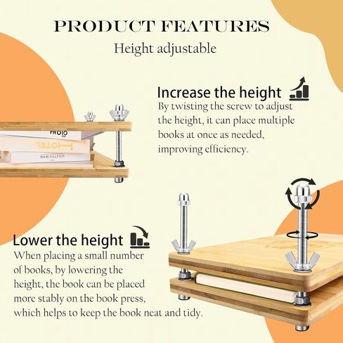 sootfouuy Book Press, Wooden and Bamboo Book Press, Book Press Bookbinding, Book Binding Press for Book Binding Kits in Saudi Arabia