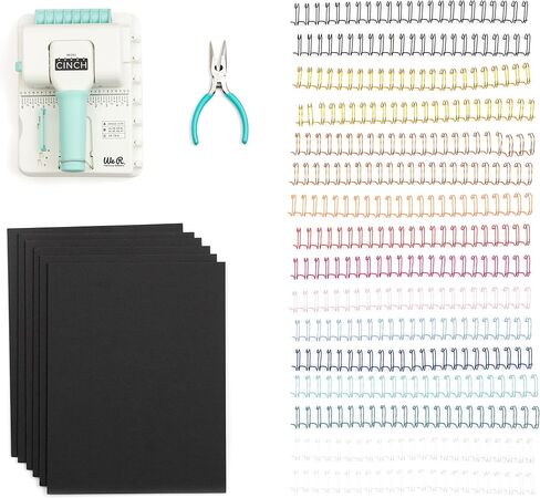 آلة تجليد الكتب We R Memory Keepers Mini Cinch، بيضاء، أداة صغيرة، تصميم سهل الاستخدام مع مسطرة، متوافقة مع الأسلاك أو الملفات الحلزونية، اصنع كتبًا احترافية وأجهزة الكمبيوتر المحمولة والتقويمات والمزيد in Kuwait