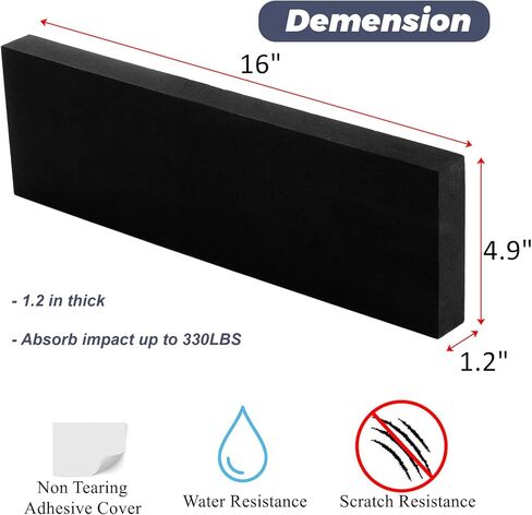 ZOOFOX 6 عبوات من واقي جدار المرآب، واقي ممتص الصدمات لحافة باب السيارة، وسادة إسفنجية EVA ذاتية اللصق للمستودعات الضيقة للمساعدة في وقوف السيارات، 16 بوصة × 4.9 بوصة × 1.2 بوصة in Kuwait