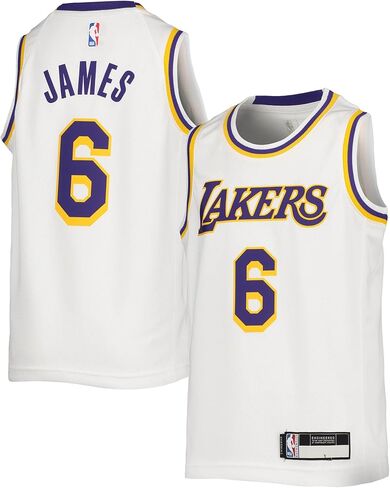 قميص Outerstuff Lebron James Los Angeles Lakers White #6 للأطفال الصغار بعيدًا عن Swingman in Kuwait