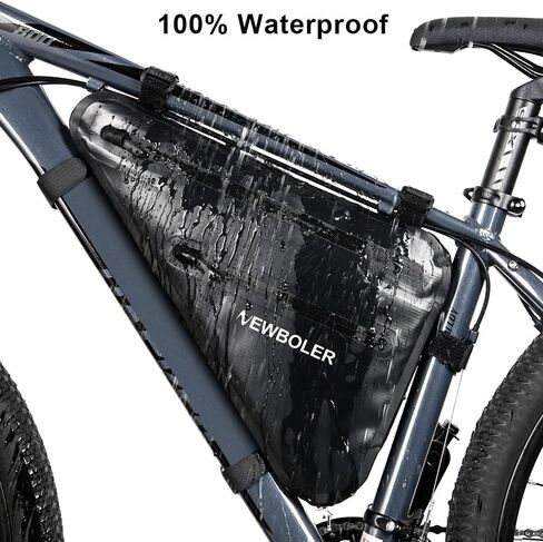 NEWBOLER Bicycle Frame Bag - Triangle Bike Bag, 3.6L Waterproof Bicycle Triangle Bag with Two Side Pockets, Bike Frame Storage Bag, Bicycle Under Tube Bag for Mountain Road Bike Travel in Kuwait