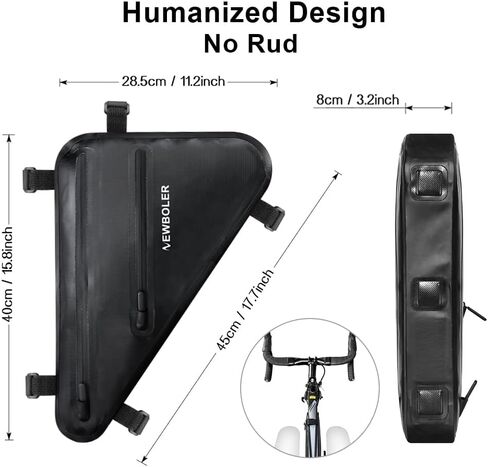 NEWBOLER Bicycle Frame Bag - Triangle Bike Bag, 3.6L Waterproof Bicycle Triangle Bag with Two Side Pockets, Bike Frame Storage Bag, Bicycle Under Tube Bag for Mountain Road Bike Travel in Kuwait