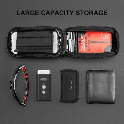 ROCKBROS Bike Bag Top Tube Waterproof Bicycle Frame Bag Touch Screen Bike Pouch Bike Cell Phone Holder for Iphone 12 11 7 8 Plus Xs Max Below 6.7" in Saudi Arabia
