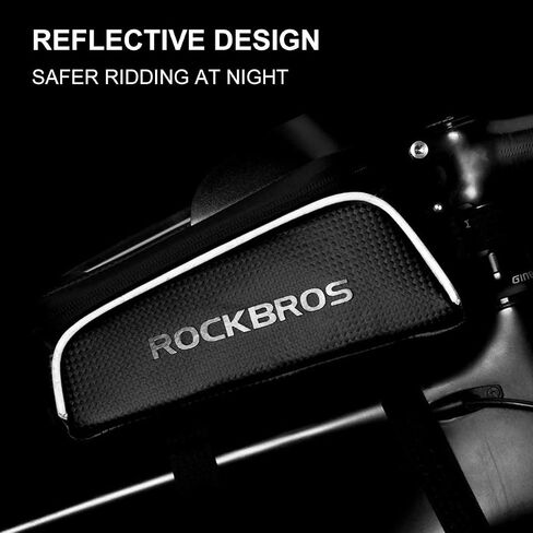 ROCKBROS Bike Bag Top Tube Waterproof Bicycle Frame Bag Touch Screen Bike Pouch Bike Cell Phone Holder for Iphone 12 11 7 8 Plus Xs Max Below 6.7" in Saudi Arabia