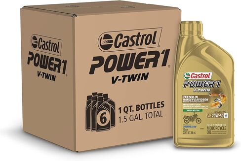 Castrol Power1 4T 5W-40 Full Synthetic Motorcycle Oil, 1 Quart, Pack of 6 in Saudi Arabia
