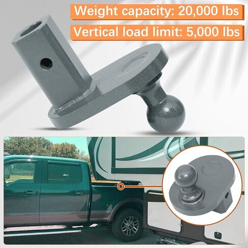 وصلات مقطورة معقوفة GNXA4085، وصلات مقطورة ثقيلة الأوفست، قطر 4 بوصات كرة أوفست 2-5/16 بوصة تعمل مع وصلات ربط معقوفة B&W، 20000 LB GTW/5000 LB VTW in Kuwait