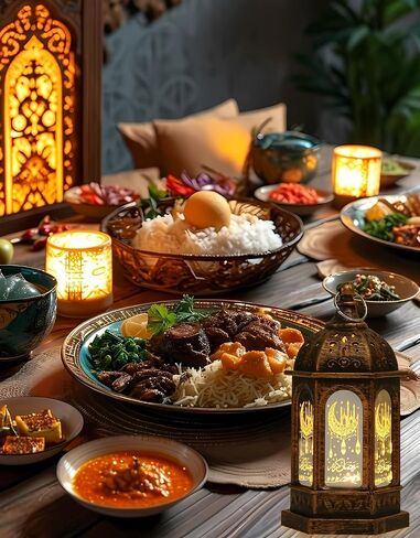 Hying 2 Pieces Ramadan Lanterns Decoration 5.2" Height Size Hanging Lamp Eid Mubarak Flameless Candle Lanterns with Transparent Glass Ramadan Kids Gifts LED Eid Mubarak Lamp for Home Tabletop Decor in Saudi Arabia