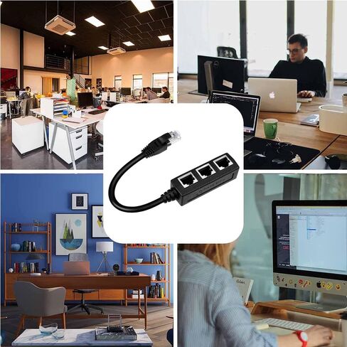 محول شبكة مقسم كابل إيثرنت RJ45، محول كابل مقسم إيثرنت 1 إلى 3 مناسب لـ Super Cat5، Cat5e، Cat6، Cat7 LAN محول مقبس إيثرنت مقسم LAN in Kuwait