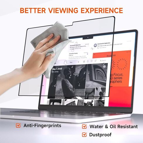 واقي شاشة مضاد للضوء الأزرق متوافق مع جهاز MacBook Pro 13 بوصة (2016-2022، M1، M2)، عالي الوضوح/مضاد للوهج/خالي من الفقاعات، مرشح شاشة الكمبيوتر المحمول Mac 13 بوصة يقلل من إجهاد العين الرقمي in Kuwait