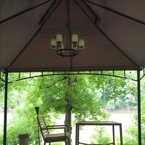 Sunjoy Gazebo Candelabra Outdoor Patio Lighting, Illuminate Your Gazebo, Wrought Iron Hanging Candelabra, 18.5 x 16.5 x 18.9-inches in Saudi Arabia