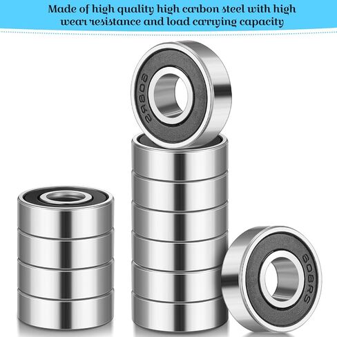 300 Pcs 608-2RS Skateboard Bearings Ball Bearing Double Sealed Miniature Deep Groove Roller Bearings for Skateboards, Inline Skate, Roller Skates (8 x 22 x 7mm) in Saudi Arabia