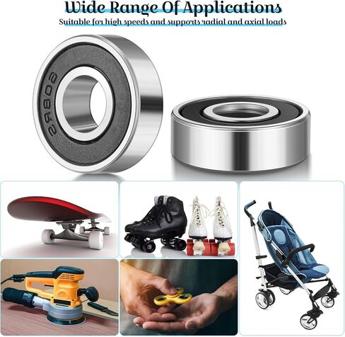 300 Pcs 608-2RS Skateboard Bearings Ball Bearing Double Sealed Miniature Deep Groove Roller Bearings for Skateboards, Inline Skate, Roller Skates (8 x 22 x 7mm) in Saudi Arabia