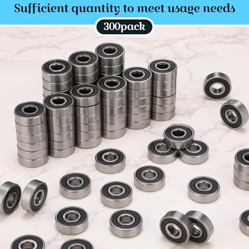 300 Pcs 608-2RS Skateboard Bearings Ball Bearing Double Sealed Miniature Deep Groove Roller Bearings for Skateboards, Inline Skate, Roller Skates (8 x 22 x 7mm) in Saudi Arabia