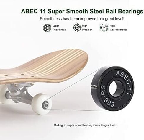 608RS Ball Bearings Skateboard Bearings Double Rubber Sealed Shielded Miniature Deep Groove Bearings 8 x 22 x7 for Bearings for Skateboards, Longboards, Inline Skates, Roller Skates, Spinners -8pcs in Kuwait