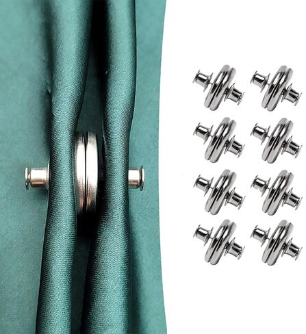 8 Pairs Curtain Magnets Closure,Magnetic Curtain Clips,Strong Magnets Curtains Weights for Prevent Light Leaking Keep Curtain Closed for Home Bedroom Office Curtain Draperies in Saudi Arabia