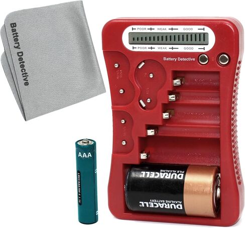 12 Type Battery Tester with LCD Display, AAA Battery & Cloth, for Household Batteries AA AAA C D 9V CR2032 CR123A N/LR1 CR2 CR-V3 2CR5 CR-P2 1.5V/3V Button Cell Batteries (Purple) in Kuwait
