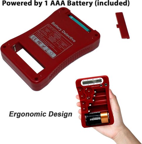 12 Type Battery Tester with LCD Display, AAA Battery & Cloth, for Household Batteries AA AAA C D 9V CR2032 CR123A N/LR1 CR2 CR-V3 2CR5 CR-P2 1.5V/3V Button Cell Batteries (Purple) in Kuwait