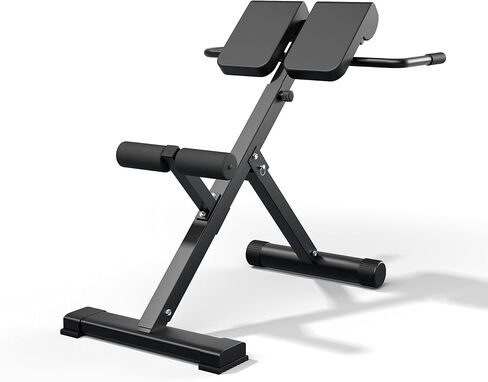 كرسي روماني Hyperextension بزاوية 45 درجة - ارتفاع وظهر قابلان للتعديل، قوي ومريح - تمارين العضلة الألوية وأوتار الركبة وعضلات البطن - مقعد رياضي قابل للطي للمنزل in Saudi Arabia