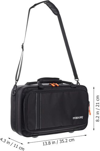 حقيبة ظهر للسفر من القماش الكلارينيت حقيبة ظهر صلبة من الكلارينيت حقيبة كتف مع حزام ملحق أداة الرياح لحاوية السفر الكلارينيت (أسود) in Kuwait