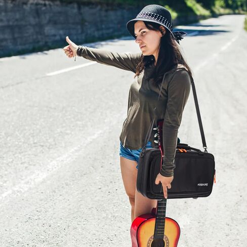 حقيبة ظهر للسفر من القماش الكلارينيت حقيبة ظهر صلبة من الكلارينيت حقيبة كتف مع حزام ملحق أداة الرياح لحاوية السفر الكلارينيت (أسود) in Kuwait