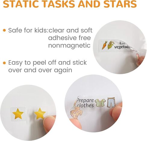 Magnetic Dry Erase Chore Chart for Two Kids at Home, Reward Chart for Kids Behavior. Includes 52 Static Tasks,126 Golden Stars and 8.5"x12" Video Game& Rainbow Magnetic Charts Each in Saudi Arabia