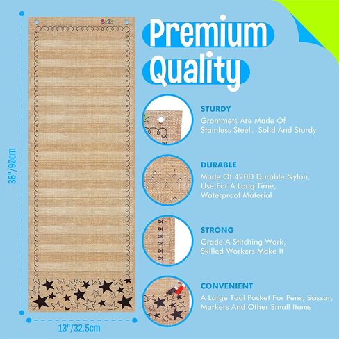 Daily Schedule Pocket Chart， Black Class Schedule with 26 Cards, 13+1 Pockets. 13 Colored + 13 Blank Double-Sided Reusable Cards, Easy Over-Door Mountings Included. (13" x 36") in Kuwait