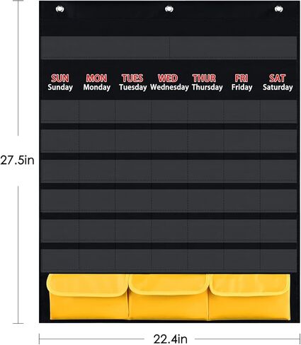 مخطط جيب بتقويم شهري أسود مع 112 بطاقة، (97 بطاقة نشاط مصورة، 15 بطاقة فلاش قابلة للمسح الجاف و3 خطافات)، للأطفال الذين يتعلمون في المنزل أو المدرسة in Kuwait
