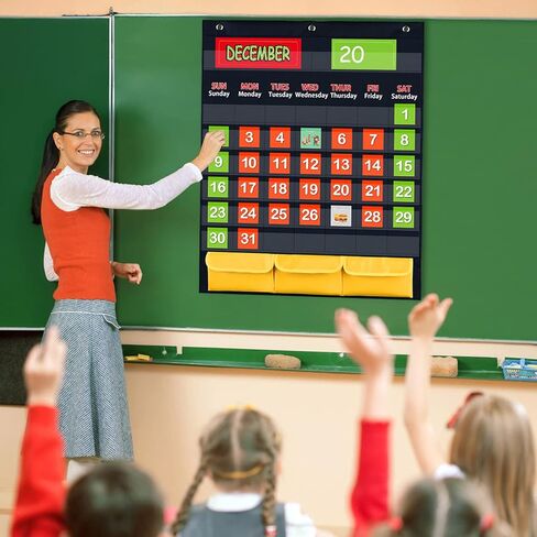 مخطط جيب بتقويم شهري أسود مع 112 بطاقة، (97 بطاقة نشاط مصورة، 15 بطاقة فلاش قابلة للمسح الجاف و3 خطافات)، للأطفال الذين يتعلمون في المنزل أو المدرسة in Kuwait