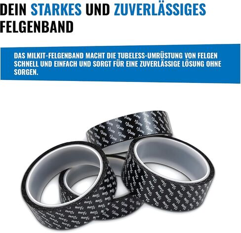 milKit Tubeless Rim Tape - 11yd (10m) Rim Strip Roll - Extra Strong Bicycle Rim Tape 21mm -25mm - 29mm - 32mm Available Widths (21mm) in Saudi Arabia