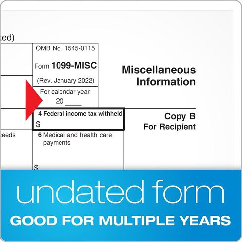 Adams Tax Forms 2023, 1099 MISC Tax Kit, 5 Part, Laser/Inkjet, 50 Recipients, Plus 3 Transmittal Forms, 2 Up (TXA22993MISC-23) in Saudi Arabia