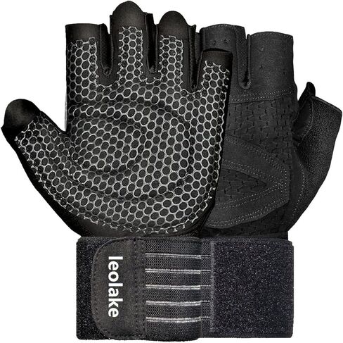 قفازات رفع الأثقال جيدة التهوية للتمرين في صالة الألعاب الرياضية بإصبع كامل مع دعم لف المعصم للرجال والنساء، حماية كاملة لراحة اليد، لرفع الأثقال، والتدريب، واللياقة البدنية، والتعليق، والسحب in Kuwait