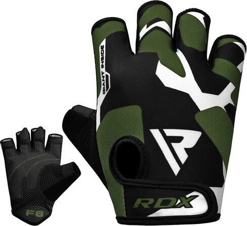 RDX Weight Lifting Gloves Gym Fitness Workout, Anti Slip Padded Palm Elasticated Strength Training Equipment Men Women Half Finger Exercise Bodybuilding Calisthenics Cycling Rowing Climbing in Kuwait