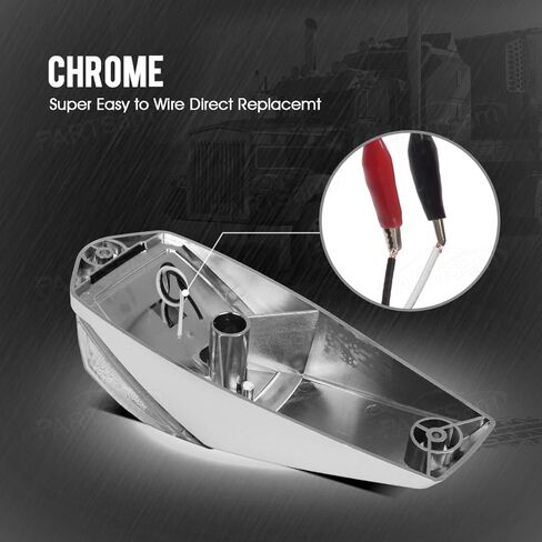 Partsam 5 قطع مصباح علامة كابينة الشاحنة 17 مصباح LED كهرماني للسقف العلوي مع قاعدة من الكروم لشاحنة مقطورة بديلة لـ Peterbilt/Kenworth/Freightliner//Mack/Autocar Hayes، متوافق مع DOT in Kuwait