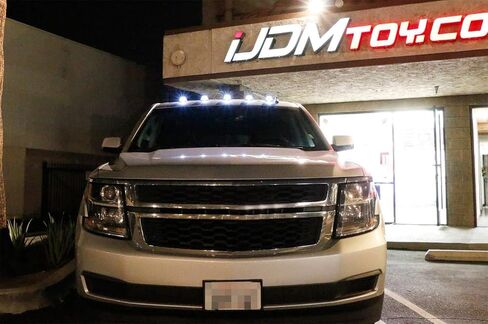 iJDMTOY 5 قطع من مصابيح LED بيضاء لسقف الكابينة متوافقة مع شاحنة SUV 4x4 (مصابيح عدسة سوداء مدخنة) in Saudi Arabia