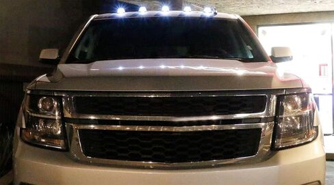 iJDMTOY 5 قطع من مصابيح LED بيضاء لسقف الكابينة متوافقة مع شاحنة SUV 4x4 (مصابيح عدسة سوداء مدخنة) in Saudi Arabia