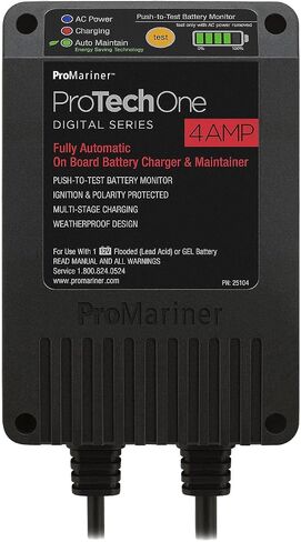 ProMariner 25104 ProTechOne سلسلة رقمية 4 أمبير شاحن بطارية أوتوماتيكي بالكامل على متن الطائرة ونموذج سلكي للصيانة in Saudi Arabia