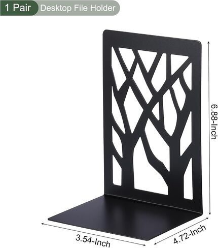 YOKIVE Book Ends, Non-Slip File Magazine Rack Bookends Organizer Holder Stopper Binder, Keep Storing Books, Great for Office Home Desk (Black, Metal) in Saudi Arabia
