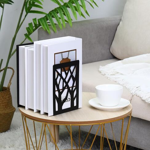 YOKIVE Book Ends, Non-Slip File Magazine Rack Bookends Organizer Holder Stopper Binder, Keep Storing Books, Great for Office Home Desk (Black, Metal) in Saudi Arabia