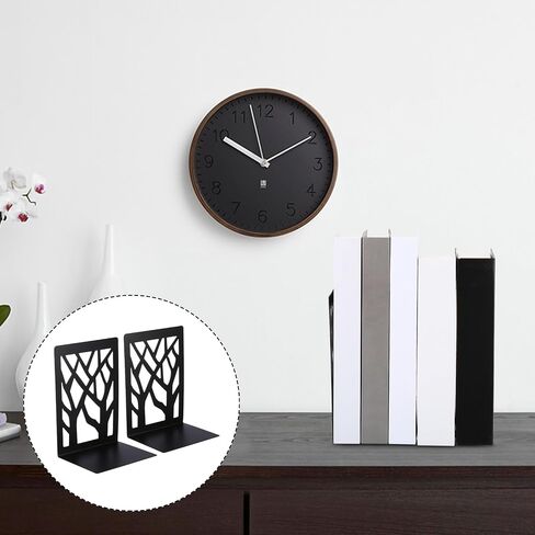 YOKIVE Book Ends, Non-Slip File Magazine Rack Bookends Organizer Holder Stopper Binder, Keep Storing Books, Great for Office Home Desk (Black, Metal) in Saudi Arabia