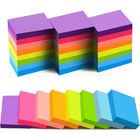 (28 Pads) Sticky Notes 3 x 3 in, Bright Colorful Super Sticking Power Memo Post Stickies, High Stickiness Square Sticky Notes for Office, Home, School, Meeting, 72 Sheets/pad