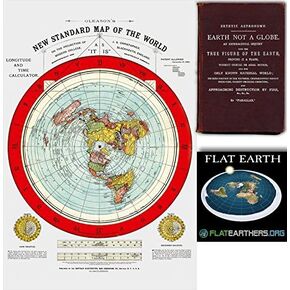 Flat Earth Map - Gleason's New Standard Map Of The World - Large 24" x 36" 1892 Includes FREE eBook - Zetetic Earth Not A Globe by Samuel Rowbotham (1)