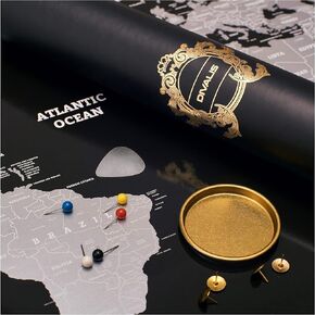 Detailed Scratch off World Map - Extra Large - Premium Scratchable World Map Poster Black and Silver - Best Gift Travel World Map - Huge Adventure Map - XL Scratch off Map of the World