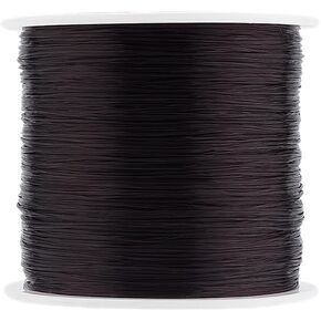 PH PandaHall 546.8 Yards Elastic String 0.5mm Elastic Bracelet Cord Black Stretch Cord Flat Stretchy Bracelet String Beading Thread Seed Bead Thread for Seed Beads Bracelets Jewelry Making