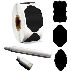 180pcs Chalkboard Labels for Jars,Reusable Chalk Sticker Labels for Containers Storage Jars,with Free Erasable White Chalk Marker, for Jars Containers Kitchen Home Pantry Office.